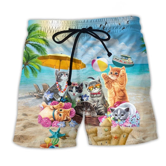 Cat Love Sunshine Beach Life - Beach Short