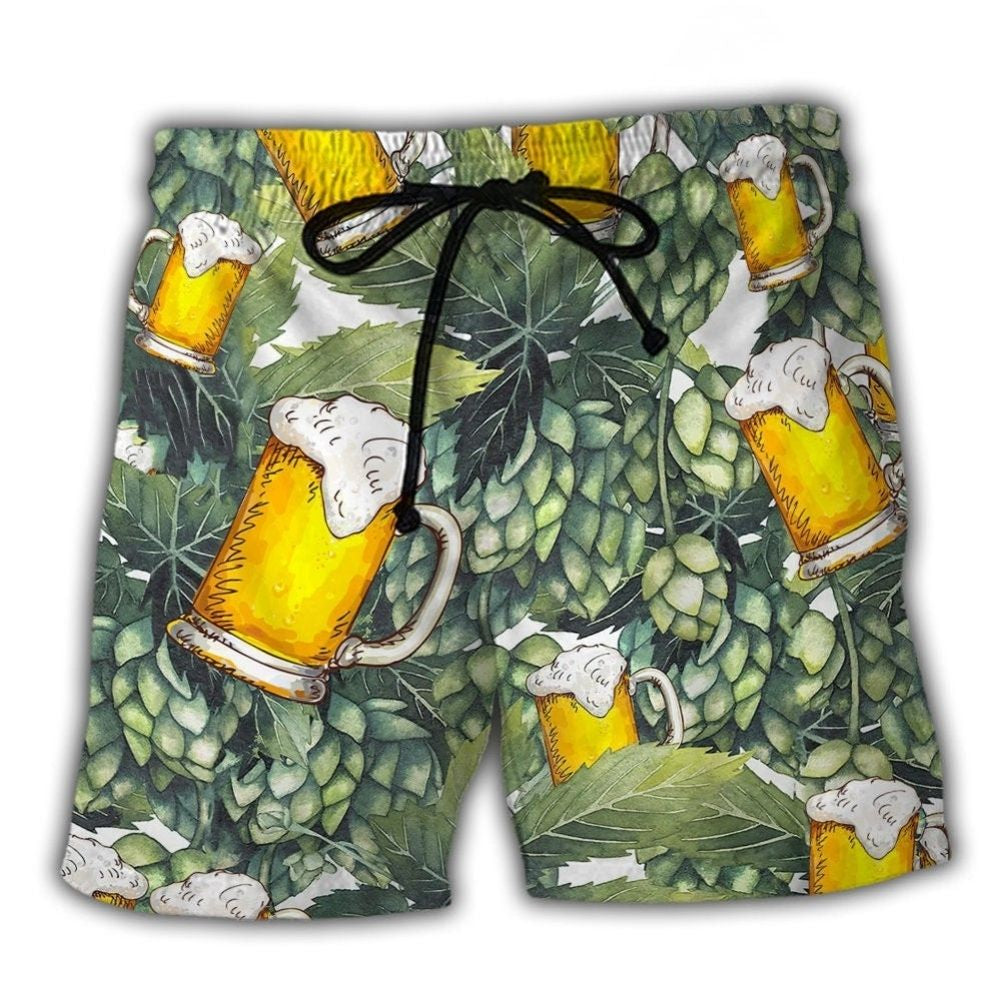 Craft Beer And Hops Art – Beach Short