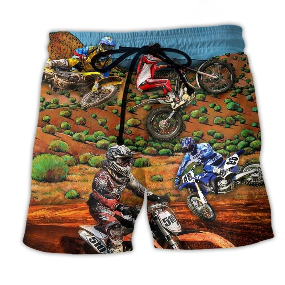 Dirt Bike Adventure Rider Life Art – Beach Short