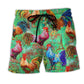 Farm Chicken Love Green Simple Style – Beach Short