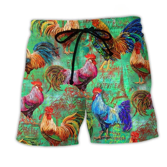 Farm Chicken Love Green Simple Style – Beach Short