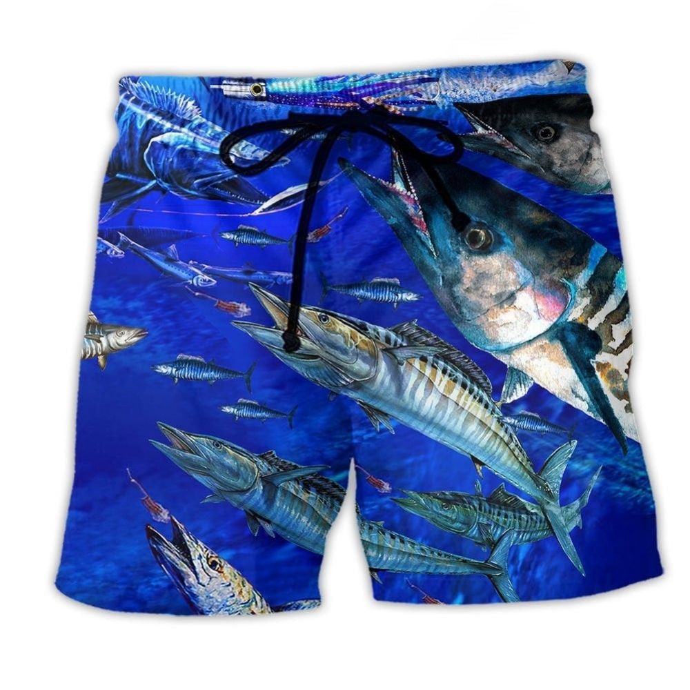 Fishing Love Ocean Blue Cool - Beach Short