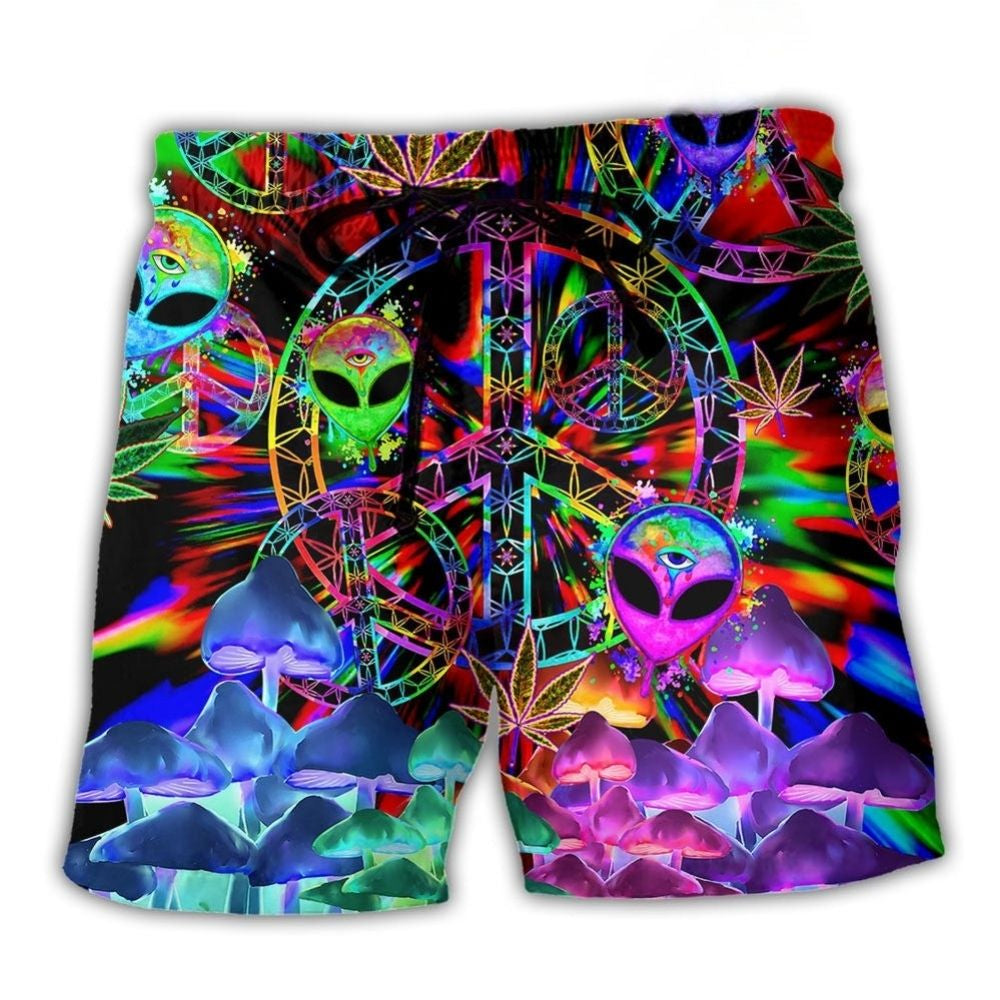 Hippie Alien Peace Color Art – Beach Short