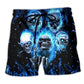 Skull Blue Skull Angry Style Blue - Beach Short