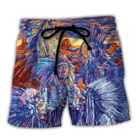 Native American Chief Respect Nature - Beach Short