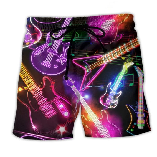 Neon Guitar Christmas – Beach Short