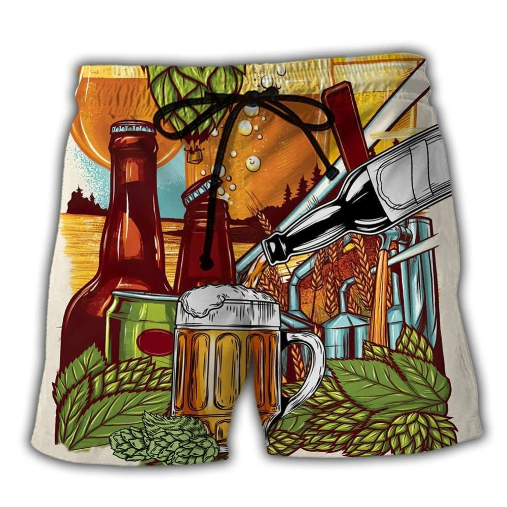 Its Beer Time Drinking Humor Art – Beach Short
