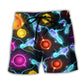 Bowling Ball And Pins Amazing Galaxy - Beach Short