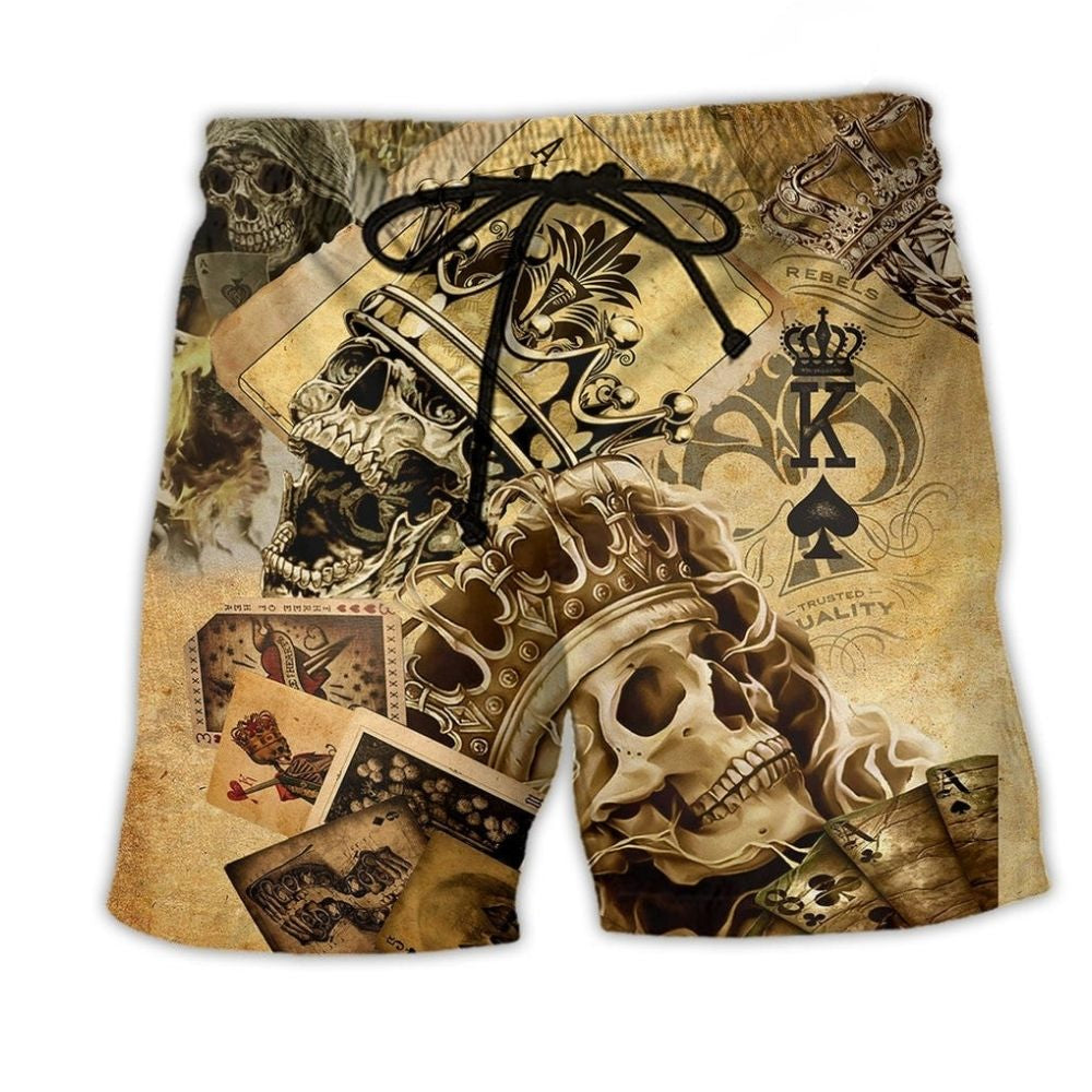 Skull Ace Gambling Art - Beach Short