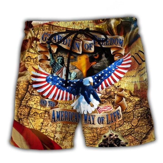 Eagle Guardian Of Freedom Patriotic – Beach Short