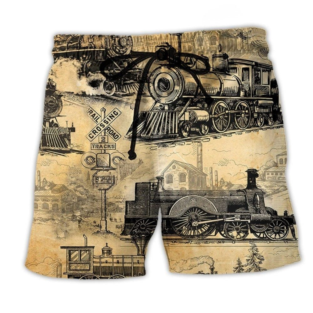 Train Railway Yellow Life Style – Beach Short