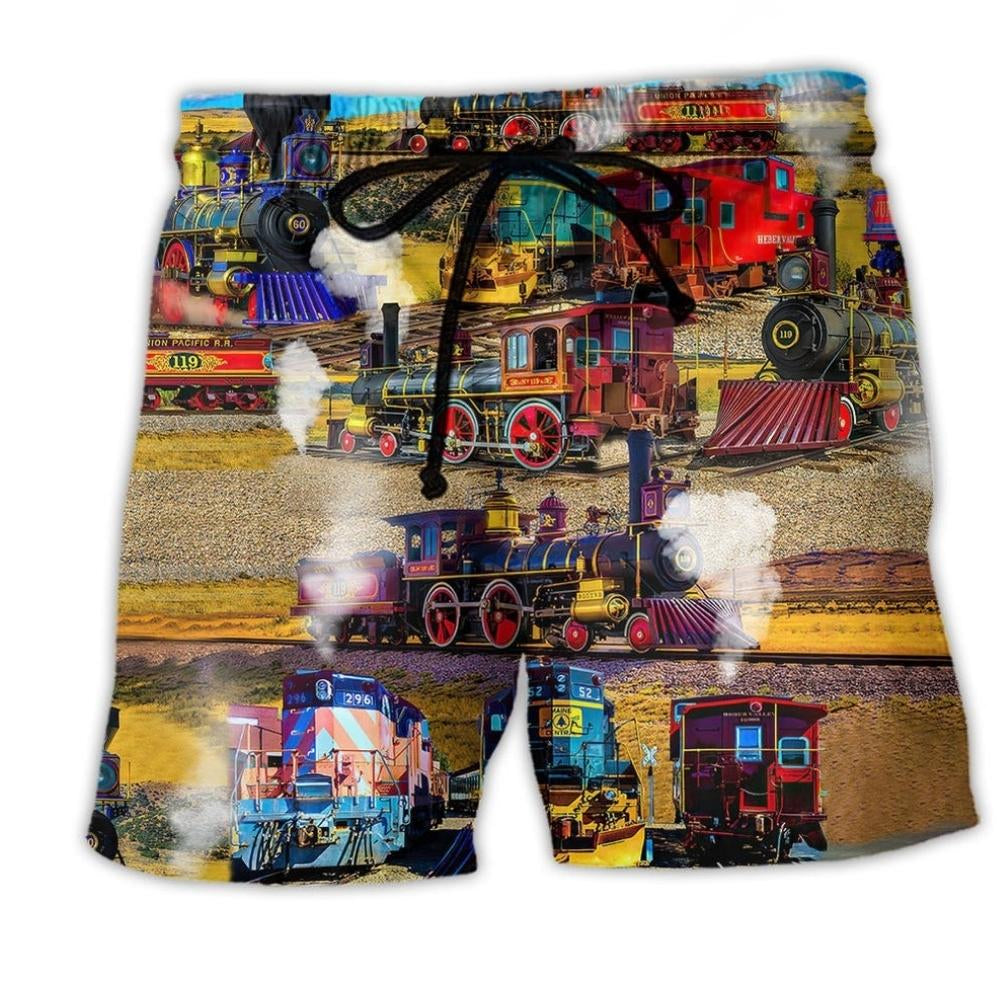 Train Travel Well Colorful – Beach Short