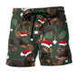 Rottweiler Dog Merry Christmas Holiday Art – Beach Short