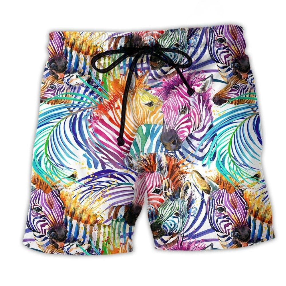 Zebra Colorful Leaves – Beach Short
