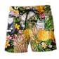Cat Floral Garden Art – Beach Short