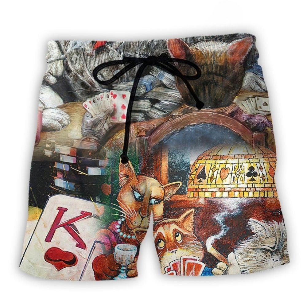 Cats Playing Poker – Beach Short
