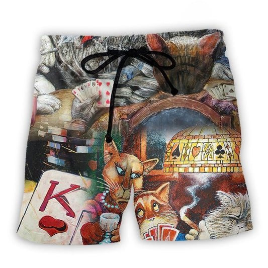 Cats Playing Poker – Beach Short