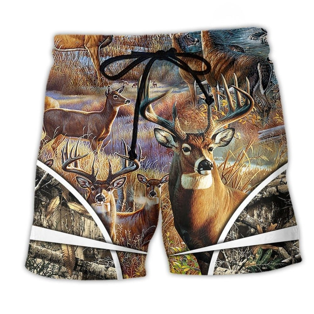 Deer Hunting Outdoor Life Style Personalized - Beach Short
