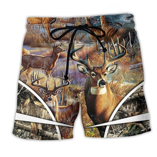 Deer Hunting Outdoor Life Style Personalized - Beach Short