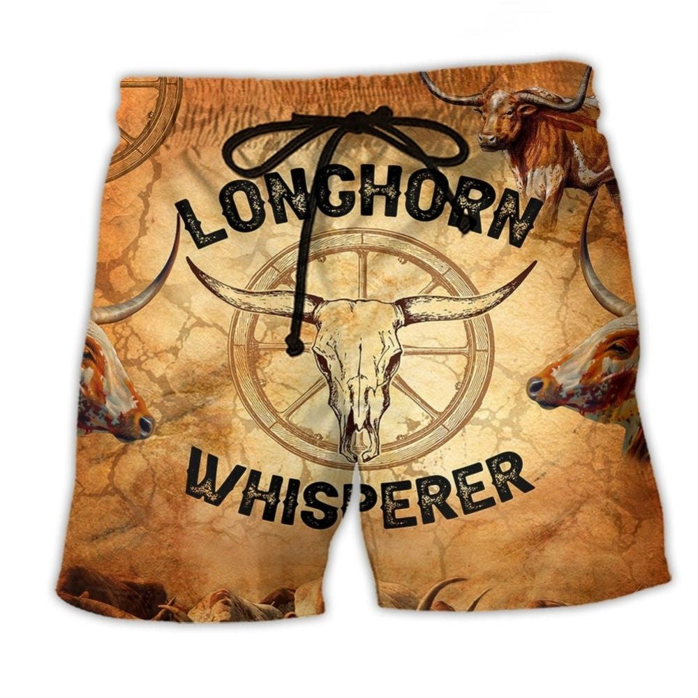 Longhorn Whisperer Western Animal – Beach Short