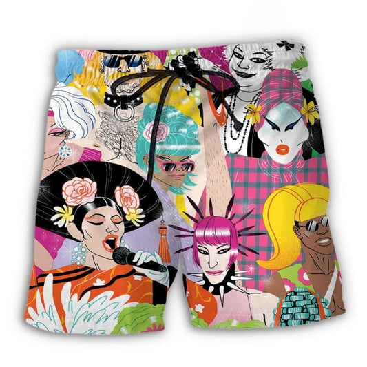 Drag Performer Singing Stage – Beach Short