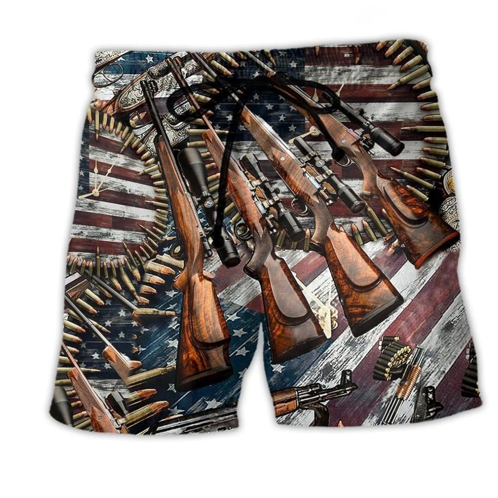 Gun American Freedom Quote – Beach Short