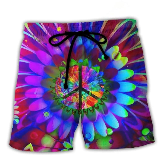 Hippie Love Is In The Air Flowers In My Hair - Beach Short