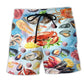 Seafood Colorful Art – Beach Short
