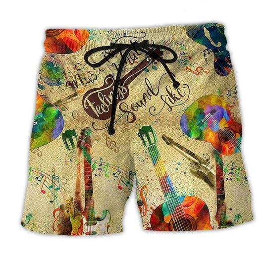 Guitar Singing Music Art – Beach Short