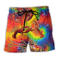 Red Shrimp Rainbow Colorful Art – Beach Short