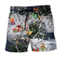Skull Christmas Dance Dark – Beach Short
