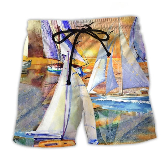 Sail Beach Sunset Love - Beach Short