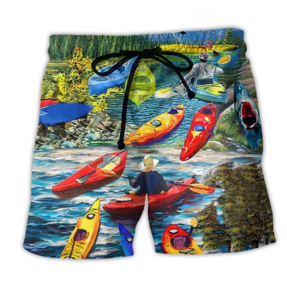 Kayaking River Adventure Funny Quote Art – Beach Short