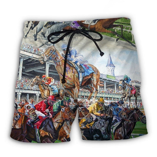 Horse Racing Strong And Brave – Beach Short