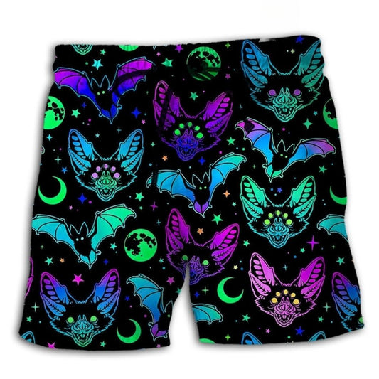 Neon Bat Magic Art Style - Beach Short