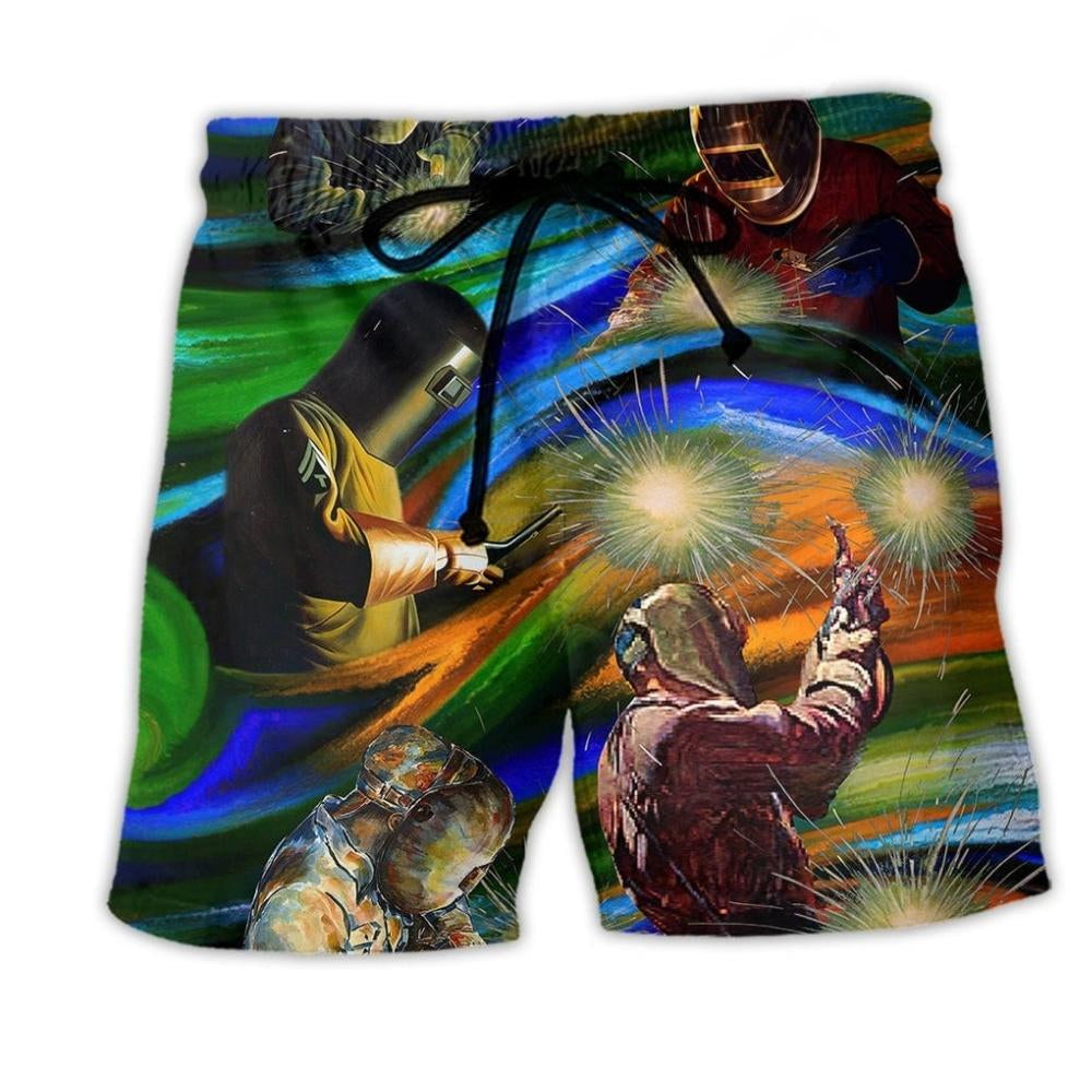 Welder On Fire Funny Quote – Beach Short