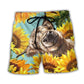 Cow With Sunflower Happy Farm – Beach Short