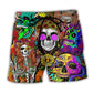 Hippie Skull Colorful Retro – Beach Short