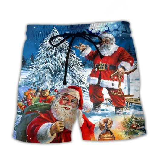 Christmas Santa Story Night Painting – Beach Short