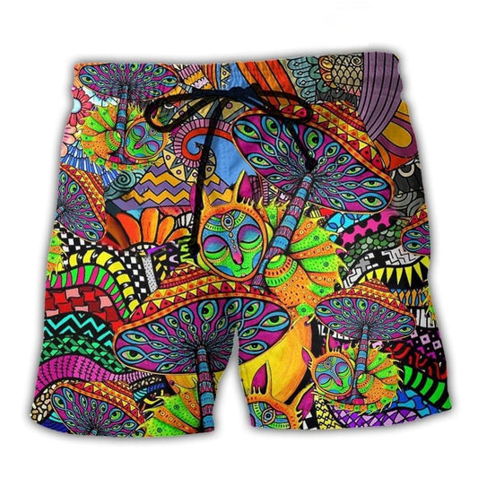 Hippie Peace Life Floral Art – Beach Short