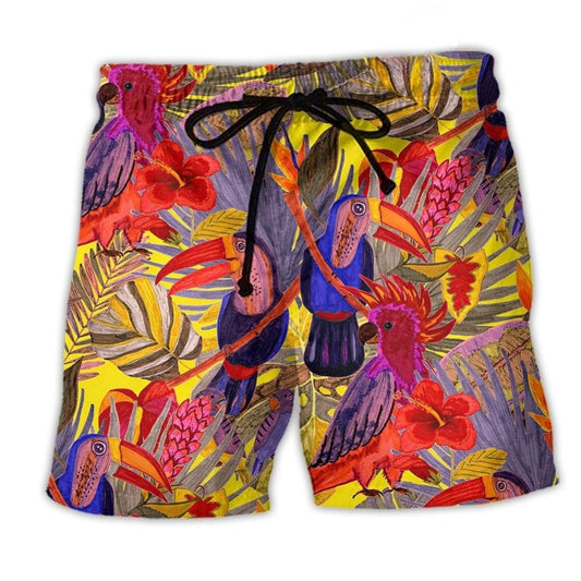 Colorful Tropical Bird – Beach Short