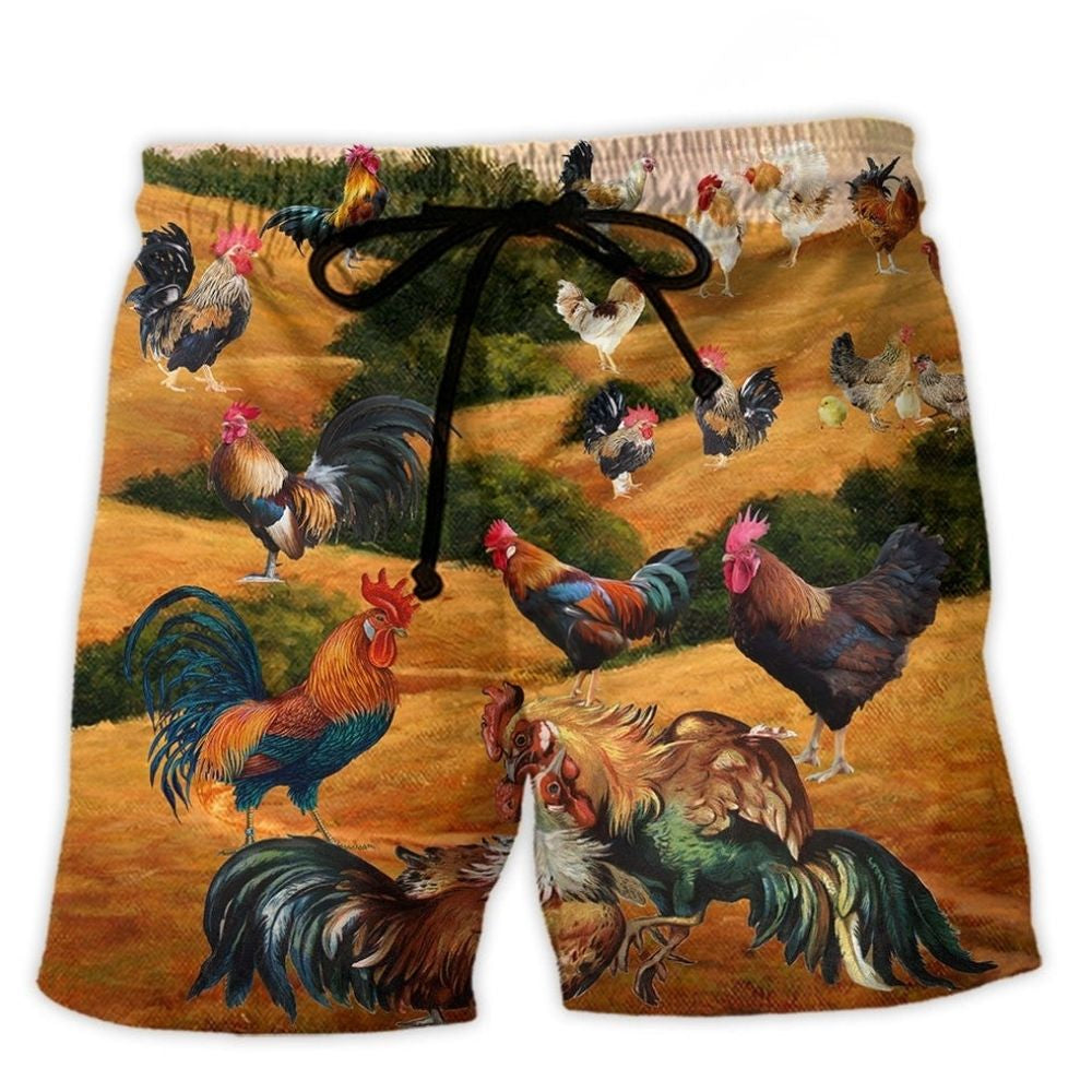 Autumn Rooster Farm Rustic – Beach Short