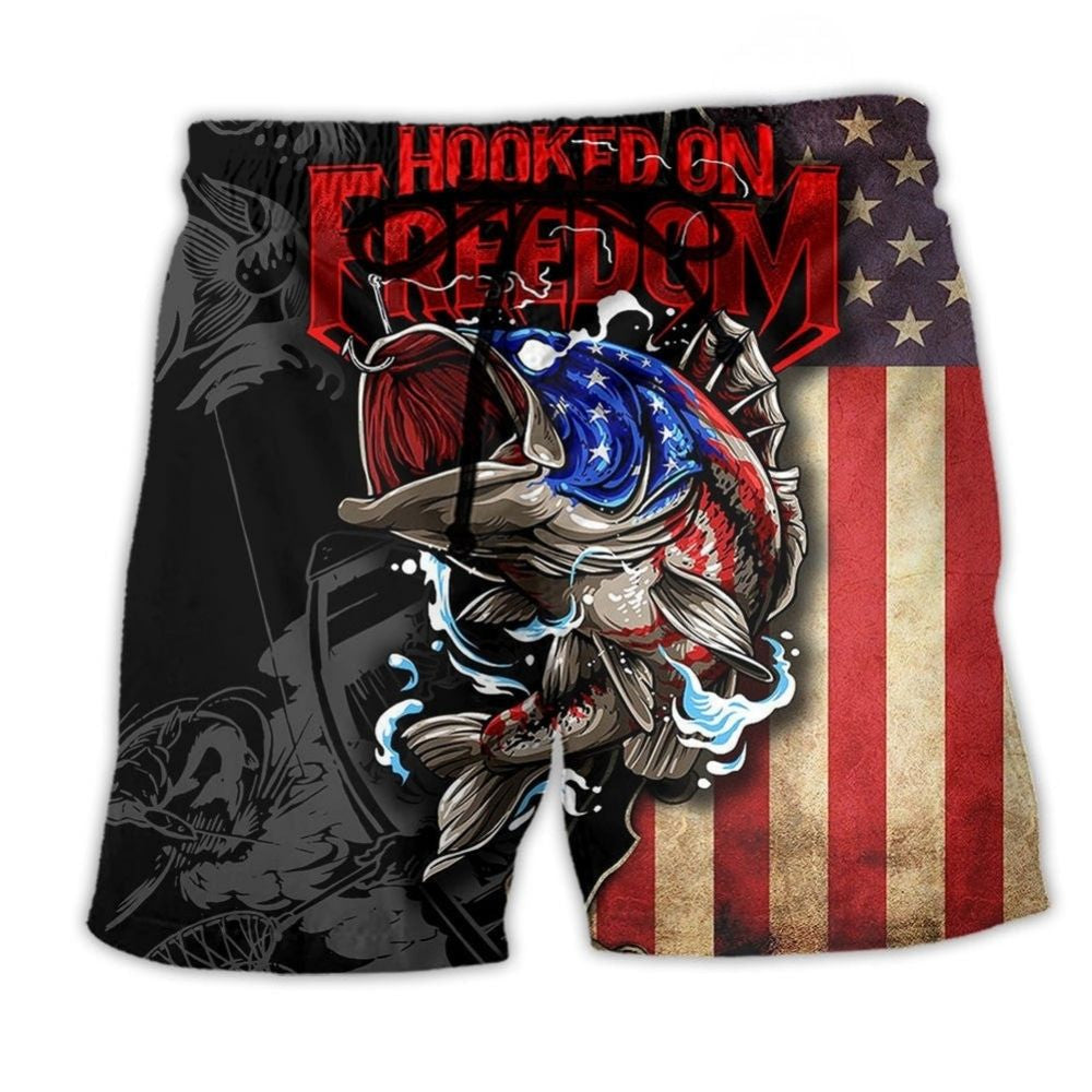 Fishing Hooked On Freedom - Beach Short