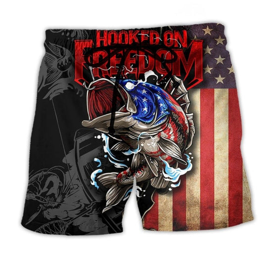 Fishing Hooked On Freedom - Beach Short