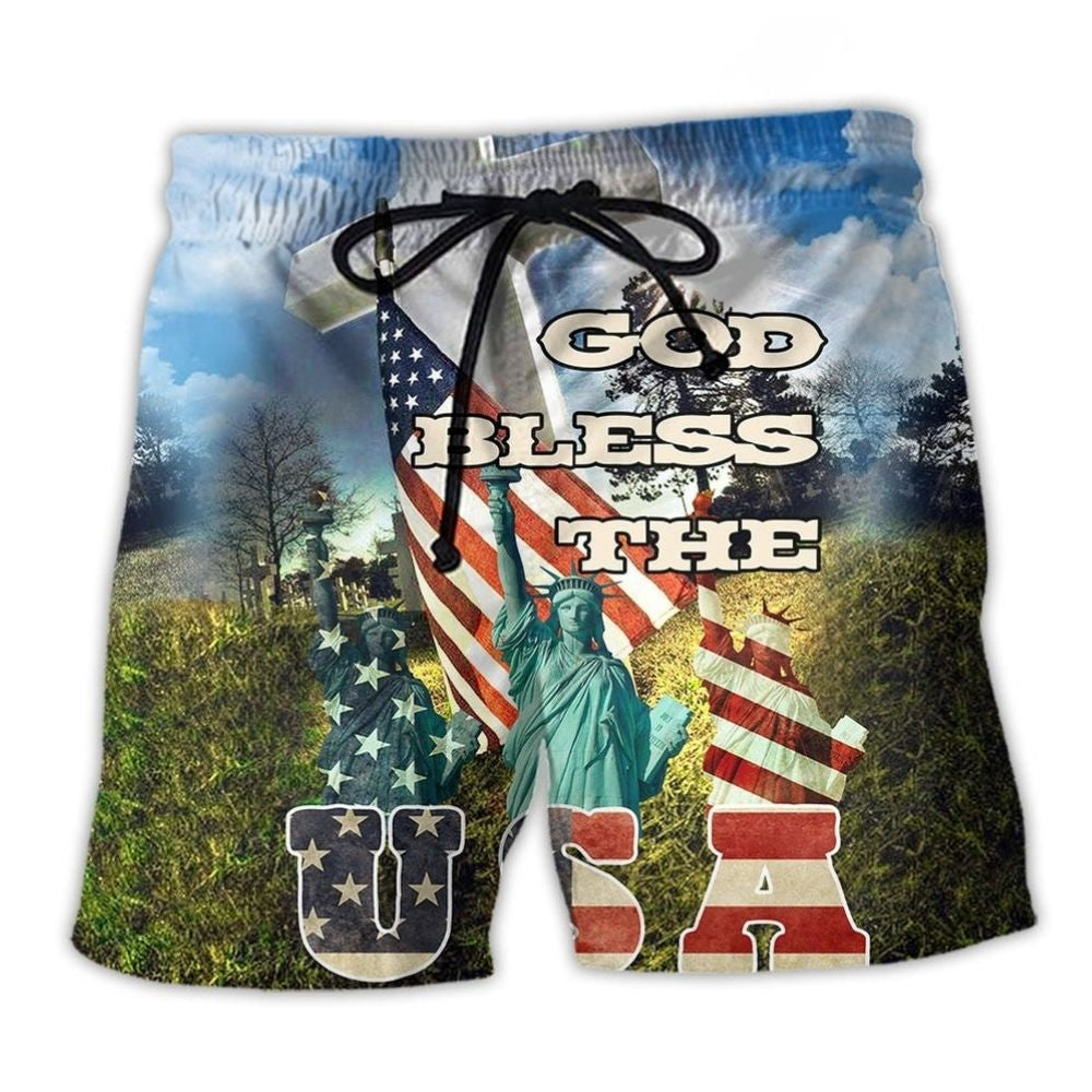 America God Bless The USA Cool Style - Beach Short