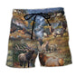 Moose Country Elk Nature Art – Beach Short