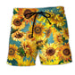 Sunflower Peaceful Yellow Life Art – Beach Short