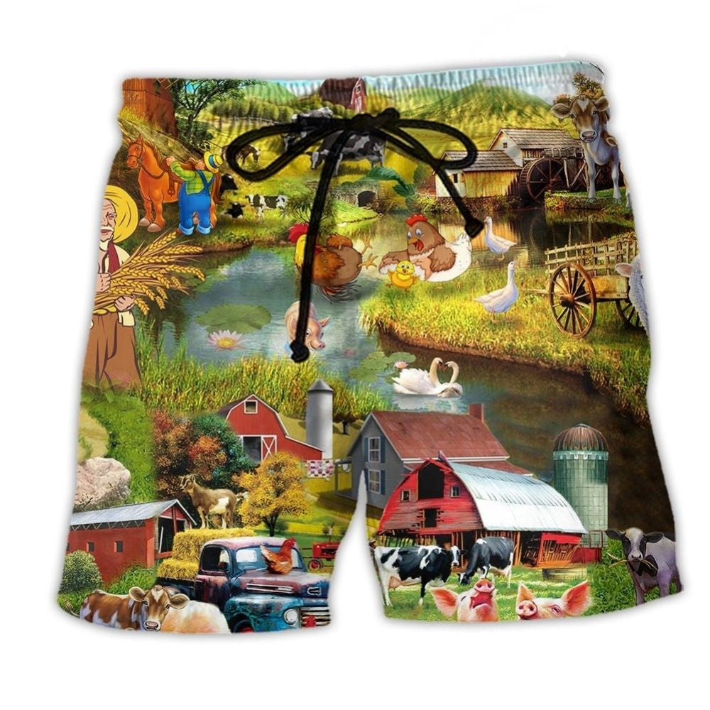Farm Love Animal Friends - Beach Short