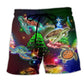 Neon Turtle Holiday Color Glow Art – Beach Short
