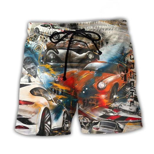 Car Racing Lead The Race Speed Art – Beach Short